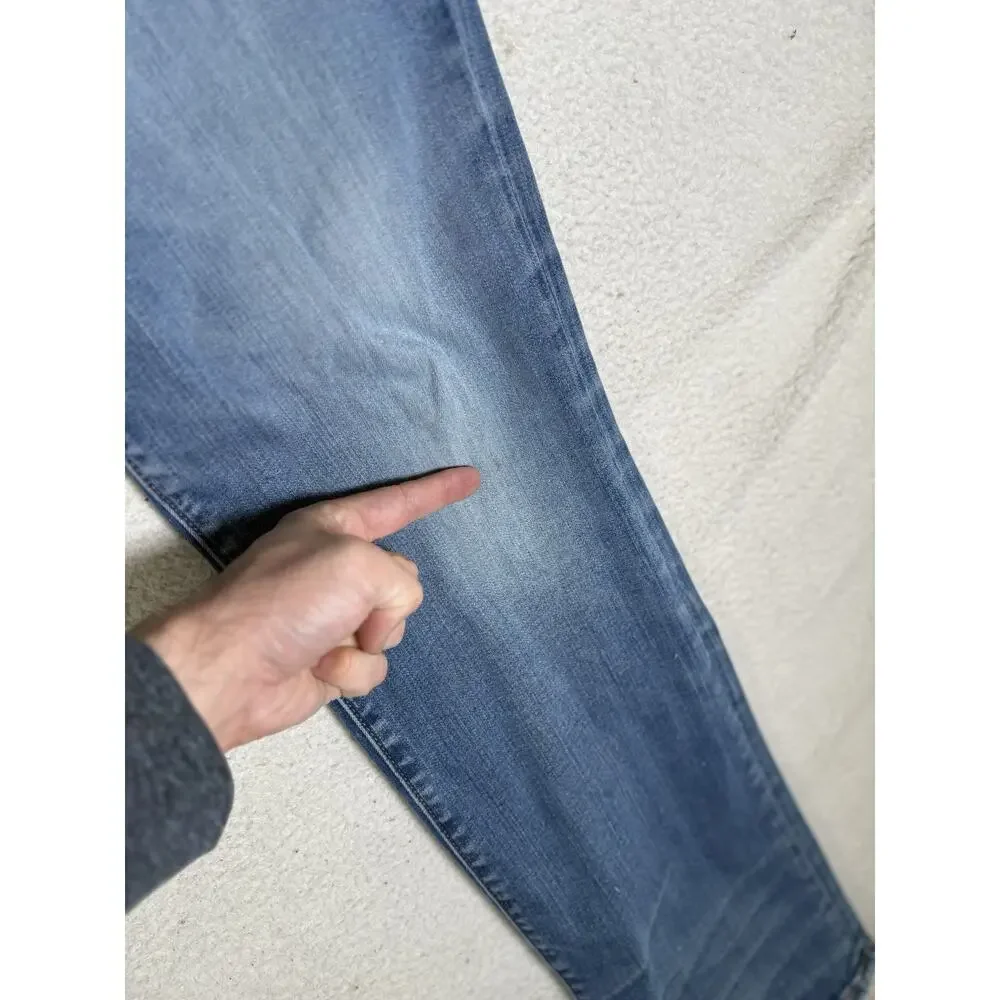 True Religion Ricky Jeans Mens 34x33 Blue Relaxed Fit Straight Leg Pocket READ
